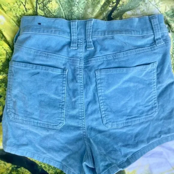 Fashion Nova blue corduroy button fly high waisted shorts size 5 - Picture 6 of 6